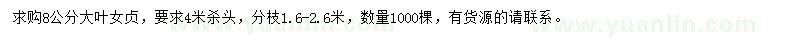 求購8公分大葉女貞