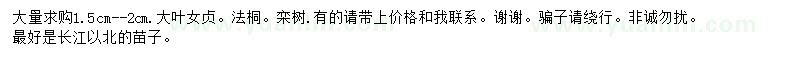 求購大葉女貞、法桐、欒樹