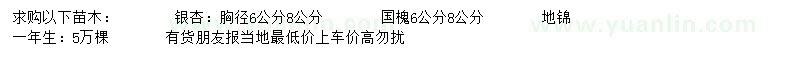 求購銀杏、國槐