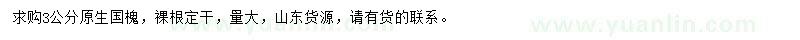求購(gòu)3公分原生國(guó)槐