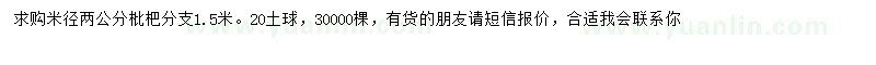 求購2公分枇杷