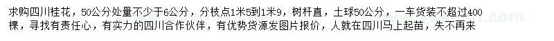求購50公分處量6公分桂花
