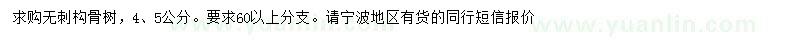 求購4、5公分無刺構(gòu)骨
