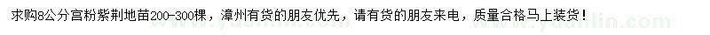 求購8公分宮粉紫荊