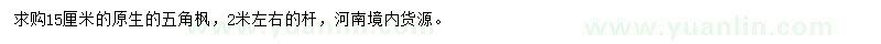 求購(gòu)15公分五角楓