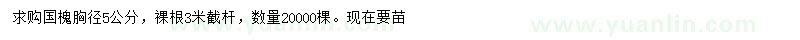 求購(gòu)胸徑5公分國(guó)槐