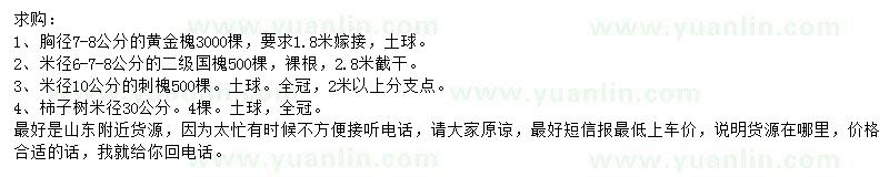 求購黃金槐、國槐、刺槐等