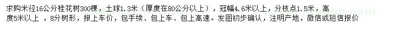 求購米徑16公分桂花