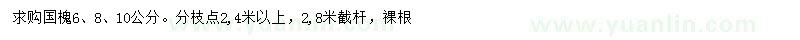 求購6、8、10公分國槐
