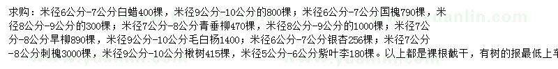 求購(gòu)白蠟、國(guó)槐、青垂柳等