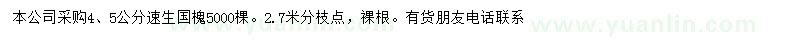 求購4、5公分速生國槐