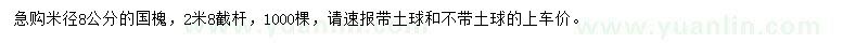 求購米徑8公分國槐
