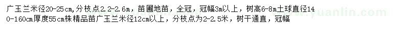 求購廣玉蘭、白玉蘭、二喬玉蘭等