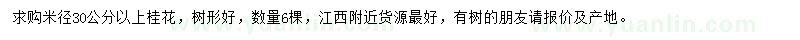 求購米徑30公分以上桂花