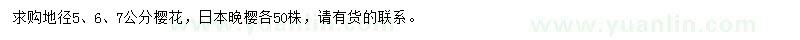 求購地徑5、6、7公分櫻花