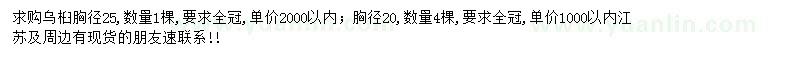 求購胸徑20、25公分烏桕