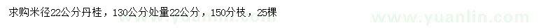 求購米徑22公分丹桂