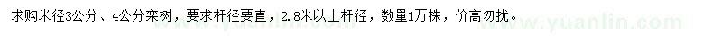 求購米徑3、4公分欒樹