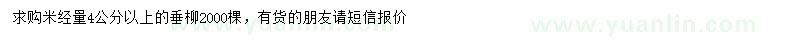 求購米徑4公分以上垂柳
