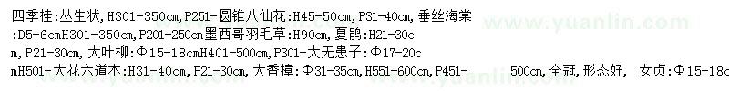 求購四季桂、圓錐八仙花、垂絲海棠等