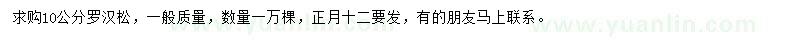 求購(gòu)10公分羅漢松