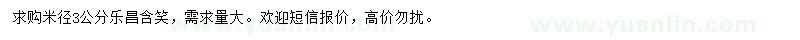 求購(gòu)米徑3公分樂(lè)昌含笑