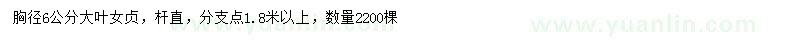 求購(gòu)胸徑6公分大葉女貞