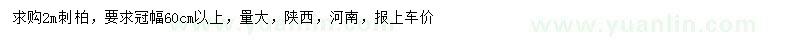 求購2米刺柏