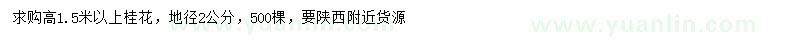 求購(gòu)地徑2公分桂花