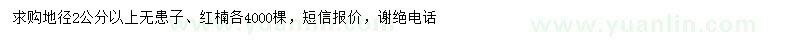 求購(gòu)地徑2公分以上無(wú)患子、紅楠