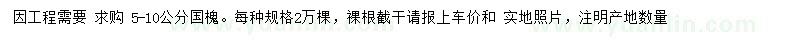 求購5-10公分國槐
