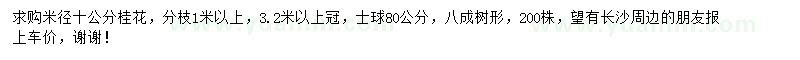 求購(gòu)米徑10公分桂花