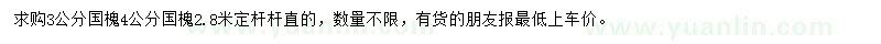 求購3、4公分國槐