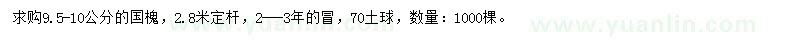 求購9.5-10公分國槐