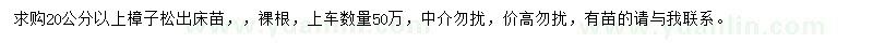 求購(gòu)20公分以上樟子松