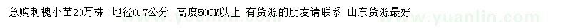 求購(gòu)地徑0.7公分刺槐