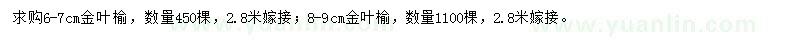 求購6-9公分金葉榆