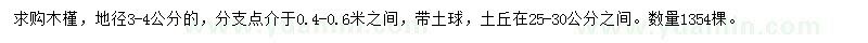求購(gòu)地徑3-4公分木槿