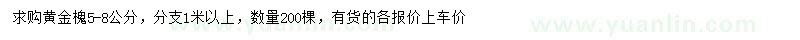 求購(gòu)5-8公分黃金槐