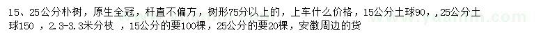 求購15、25公分樸樹