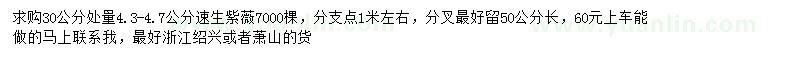 求購(gòu)30公分處量4.3-4.7公分速生紫薇