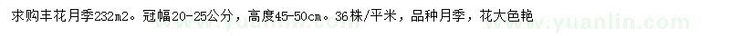 求購冠幅20-25公分豐花月季