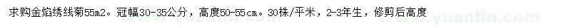 求購冠幅30-35公分金焰繡線菊
