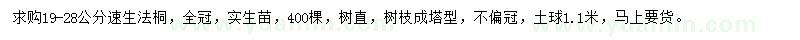 求購19-28公分速生法桐