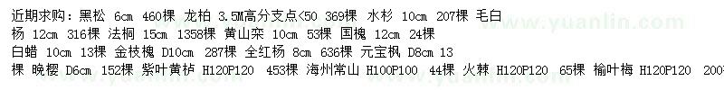求購黑松、龍柏、水杉等