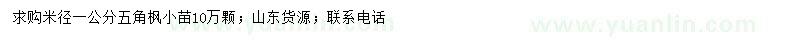 求購米徑1公分五角楓