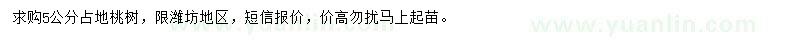 求購5公分占地桃樹