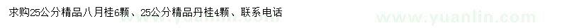 求購25公分八月桂、丹桂