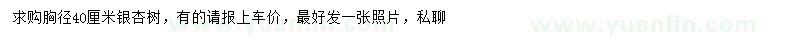 求購胸徑40公分銀杏樹