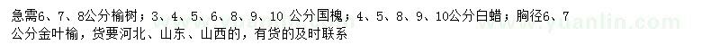 求購榆樹、國槐、白蠟等